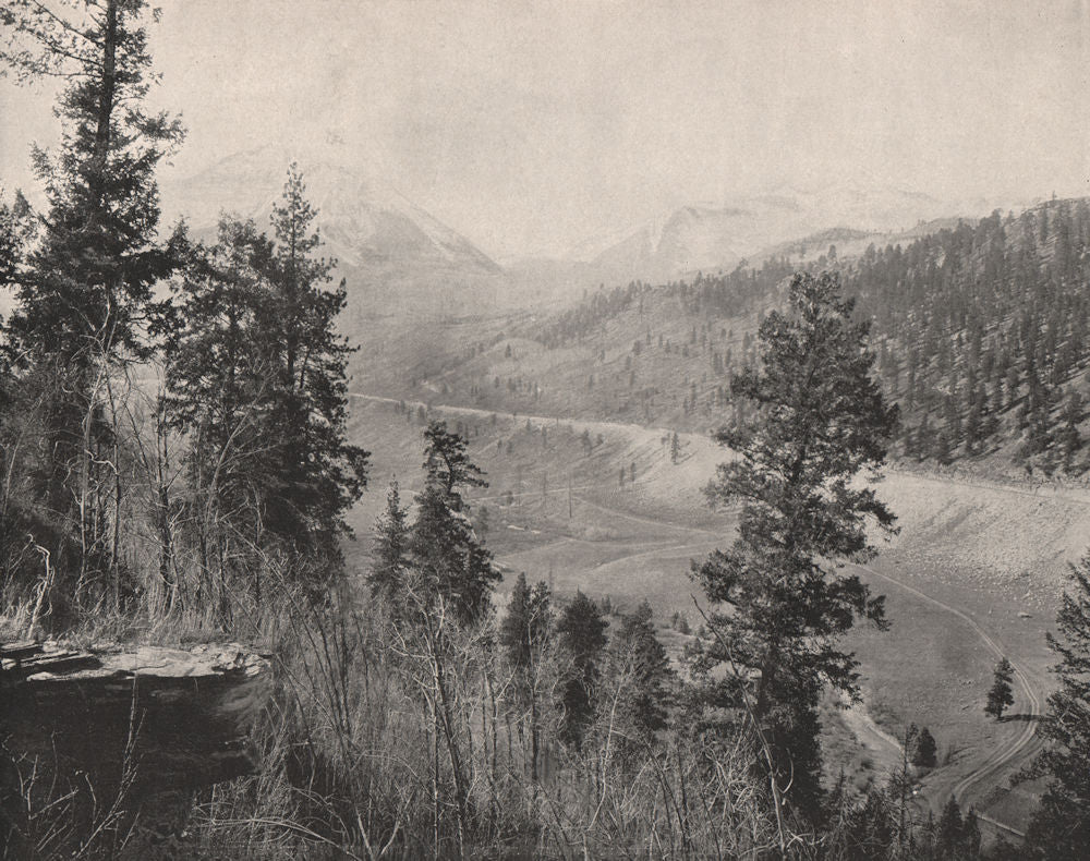 Sunshine Park and Mount Wilson, California 1895 old antique print picture